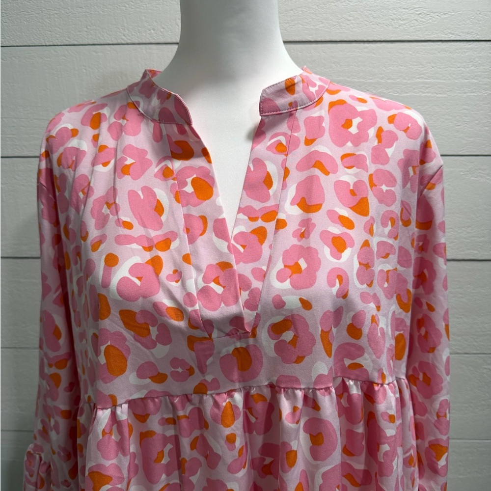Michelle McDowell Pink/Orange Flowy Tiered Dress…. - Picture 10 of 12